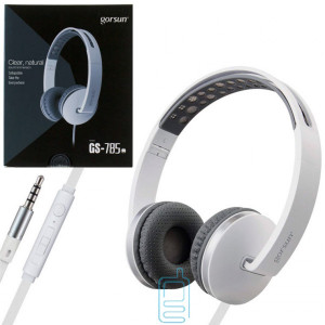 Навушники з мікрофоном Gorsun GS-785 сіро-білі