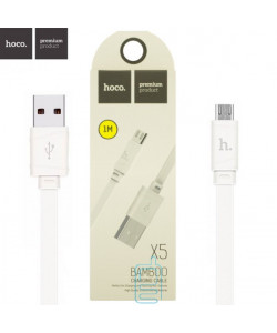 USB кабель Hoco X5 ″Bamboo″ micro USB 1m белый