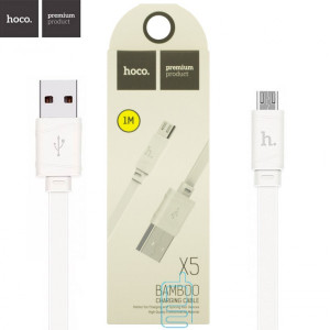 USB кабель Hoco X5 ″Bamboo″ micro USB 1m белый
