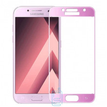Защитное стекло Full Screen Samsung A3 2017 A320 pink тех.пакет