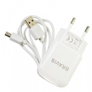 СЗУ + Micro USB Bravis 5V 2.1A (Білий)