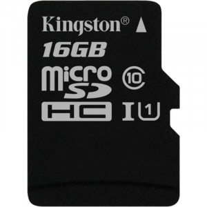 Карта памяти 16 Gb microSD Kingston UHS-I Canvas Select (R-80MB/s) (SDCS/16GBSP) (без адаптера)