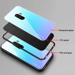Чехол Xiaomi Pocophone F1 градиент TPU+Glass