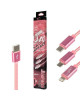 USB Кабель Micro USB King Fire DM-015 Lightning Type-C – 1 м (Розовый)